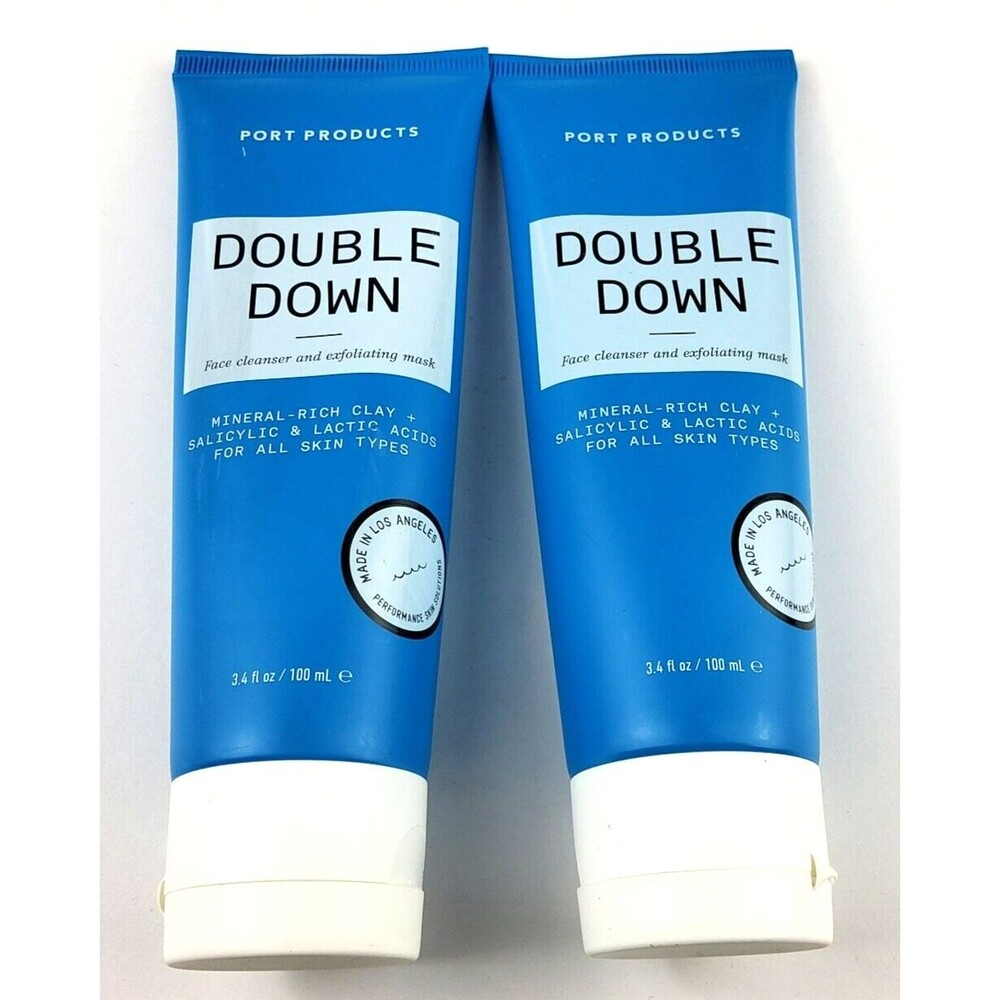 Double Down Port Products Face Cleanser Exfoliating Mask 3.4floz/100ml LOT of 2